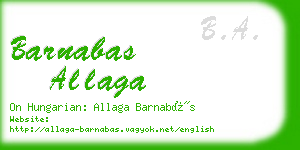 barnabas allaga business card